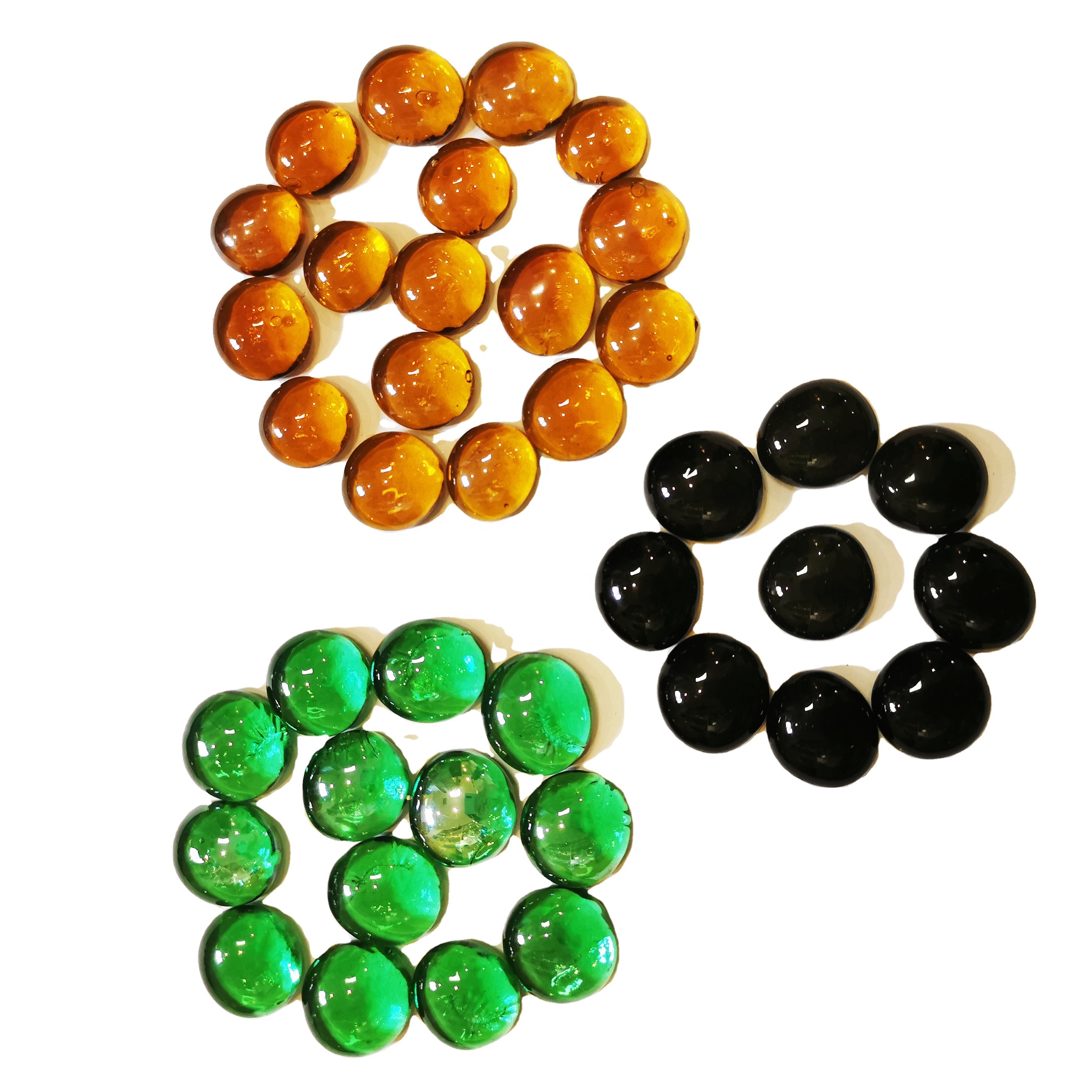 high quality colorful flat frosted glass beads flat bottom glass beads