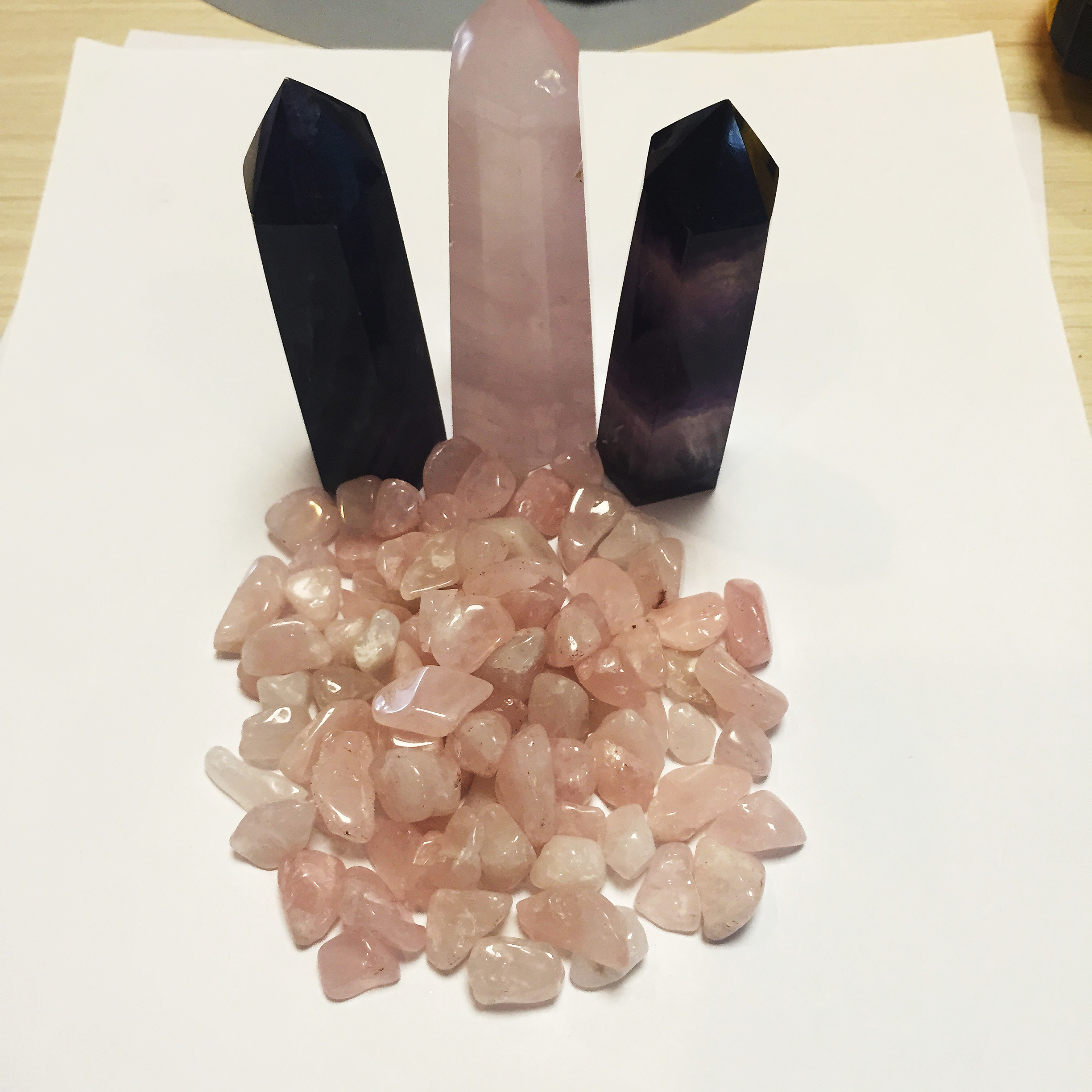 Natural Labradorite Obsidian Fluorite Clear Rose Quartz Amethyst Spiritual Crystals Healing Stones Tower Point