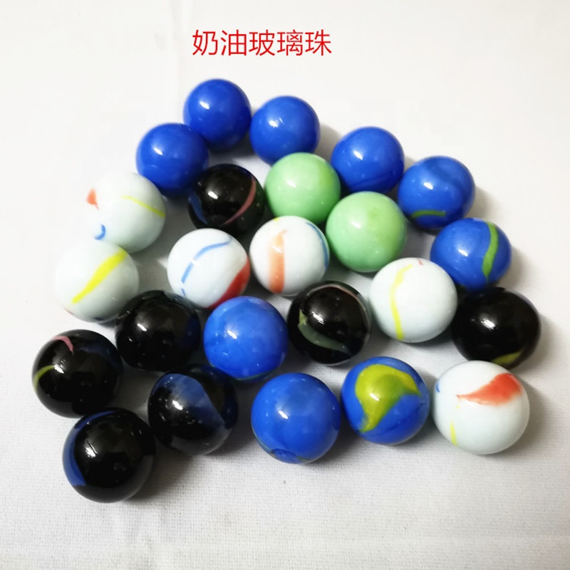 Glass marble ball 16mm 25mm transparent mirror box wooden surface plastic RoHS color packaging material