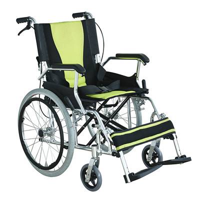 Cadira de rodes d'alumini de moda amb fre de mà