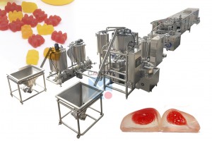 Línea de producción de caramelos gomosos de vitamina completamente automática de gran oferta, máquina para fabricar osos