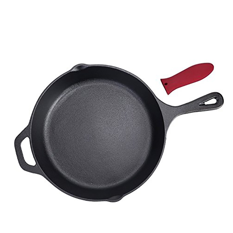 Cast Iron Skillet, Pre-Seasoned with Silicone Hot Handle Holder