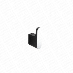 94100-China supplier Bathroom Accessories Brass Hanging Double Hook Bathroom Towel Robe Hook Chrome+Black