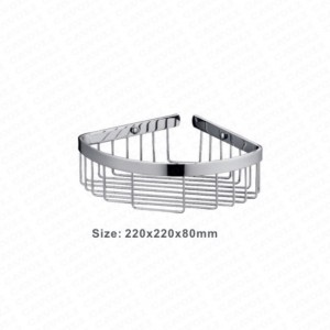 BK1805-Hot Selling Brass Shower Organizer Bath Room Storage Shelves Bathroom Shelf Rack Round Ending Basket