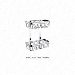 BK1833-Wenzhou Manufacturer Brass/Chrome  Bathroom basket hanging shelf corner adhesive shower caddy Bathroom basket