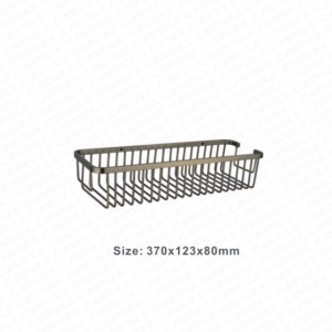 BK3805-Luxury Stainless Steel Shower Basket Rustproof Mirror Shining Bathroom Kitchen Rectangle Commodity Shelf Rack Organizer