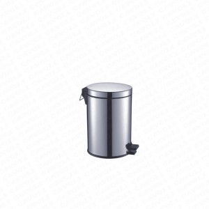 H300-Household kitchen room foot pedal trash bin with flat lid and bottom stainless steel dustbin