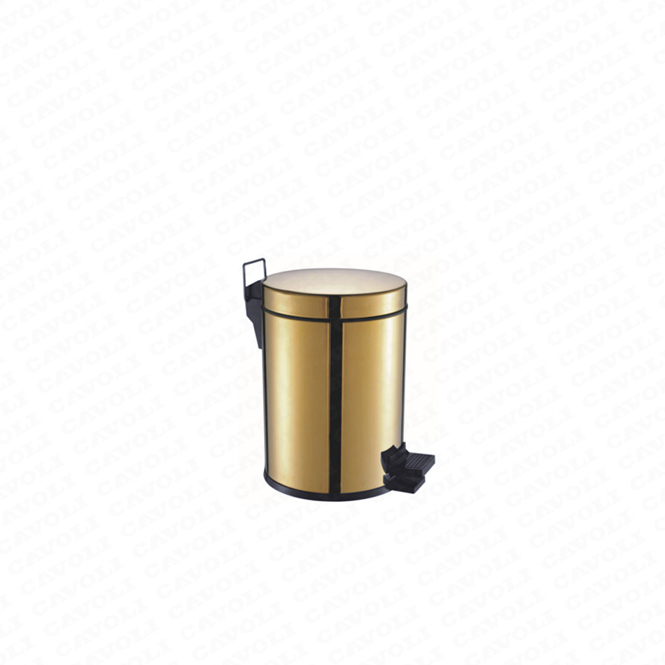 H301-Titanium Household indoor dustbin steel wholesale round strong pedal stainless steel dustbin suppliers kitchen dustbin Featured Image