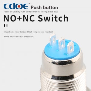 no and nc push button 10mm high head waterproof reset 1no1nc mini latching switch