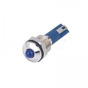 10mm Metallo 12v Indicatore Luminoso Luci Blu Led Impermeabile Ip67
