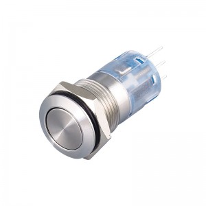 medezinesch Equipement Push Button Start 16mm flaach Kapp Anti Vandal Schalter ouni LED