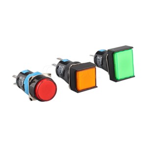 Plastik 16mm Round Square Rectangle Head Red Green Round Small push button switch Lampu 48v