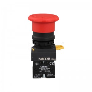Botón de parada de emergencia IP65 22mm un interruptor normalmente abierto lay5 para máquina de nueva energía