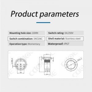 विविध अनुप्रयोगों के लिए 6 पिन मोमेंटरी 12v बटन स्विच डॉट एलईडी 5amp सेल्फ-रीसेटिंग सेल्फ-लॉकिंग