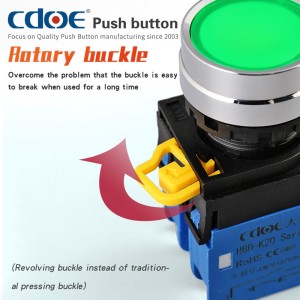 20a de alta corriente impermeable momentáneo 1no1nc 2no2nc 22mm interruptor de botón de plástico con luces
