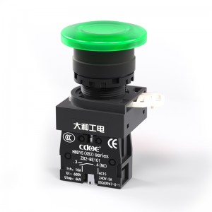Waterproof Push Buttons 22mm green mushroom head emergency switch 1no ip65 waterproof