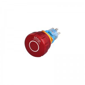 Червона аварійна зупинка, 16 мм, поворотна кнопка скидання, водонепроникна IP65 CDOE