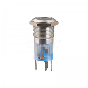 Interruptor de botón de encendido momentáneo de metal de 16 mm ip67 para equipos industriales