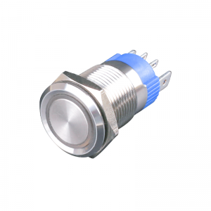 Anell de polsador il·luminat de 16 mm, terminal de pin led ip67 10a, restabliment de l'interruptor d'alta intensitat