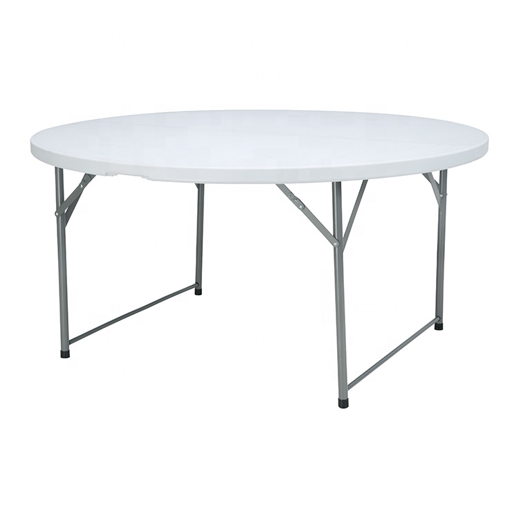 China Wholesale 72 Inch Round Banquet Tables Factories - round picnic table set Cheap Commercial Fold-In-Half white plastic folding picnic table round foldable table for outdoor use – JIANYE