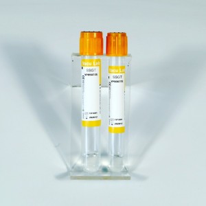 Вакуумска епрувета за прикупљање крви са медицинским гелом и активатором угрушка жуто стакло/ПЕТ епрувета