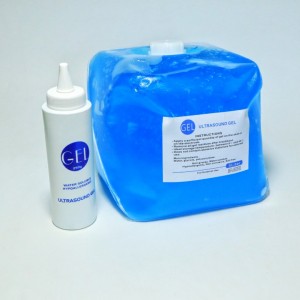 5 literes kék orvosi ultrahang gél üveggel