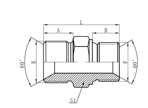 2020 m. Kinija Naujo dizaino aukšto slėgio nerūdijančio plieno žarna – 1BM- BSP vyriškas dvigubas sandariklis, skirtas 60° kampu surištas sėdynės sandariklis × metrinis 60° vidinis dvigubas sandariklis su sėdyne – Sinopulse