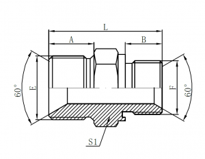 1B-WD- BSP vyriškas dvigubas sandariklis, skirtas 60° sėdynei, surištas sandariklis × BSP vidinis sandariklis