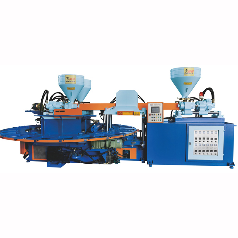 Pvc two injection head three color crystal sport shoes making machine