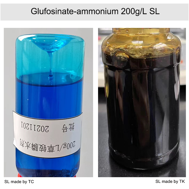 Ĉina fabrika fabrikanto herbicido Glufosinato-Amonio 200 G/L SL, 150 G/L SL