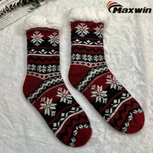 New Delivery for Bootie Socks - Ladies Cozy Winter Double-Layer Cabin Socks with Snowflake Pattern  – Maxwin