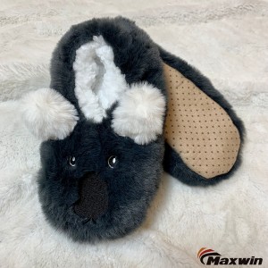 Mariha a Kid's Faux Fur Slippers a Faux Fur Non-skid with Warm Sherpa Liningk