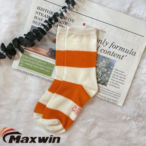 Шкарпетки довжиною 23-26 ярдів із простою смугою, бавовняні шкарпетки Nice Stripe Plain Middle Cotton Socks, бавовняні шкарпетки