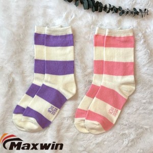 31-34 yardové ponožky s jednoduchým prúžkom, bavlnené ponožky Nice Stripe Plain Middle, bavlnené ponožky
