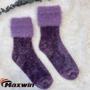 Mmiri ụmụ nwanyị / mgbụsị akwụkwọ / Winter Super Warm Plain Medium Chenille & Socks dị mma Yarn