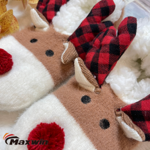 Koleksioni i Krishtlindjeve dimërore me pantofla balerina të buta të ngrohta me kafshë të lezetshme Elk