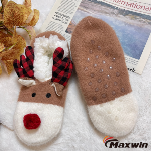 Colecția de Crăciun de iarnă cu papuci de balerină drăguț cu animale Elk, moale și calde