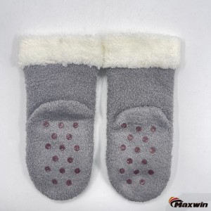 Anak Kewan Desain Kucing Anget Winter Custom Anti Slip Dot Cozy Slipper Sock
