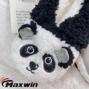 Детски зимски 3D животински вез со топли папучи чорапи со шема на диносаурус и панда