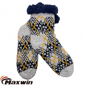 Damen-Slipper-Socken aus Chenillegarn und Acrylgarn, gemischt, warm, weich, gemütlich, für den Winter