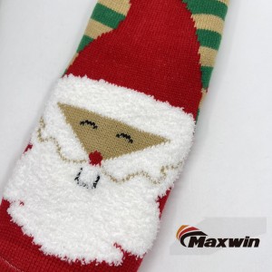 Christmas Dame behagelige hjemmesko sokker med julemand