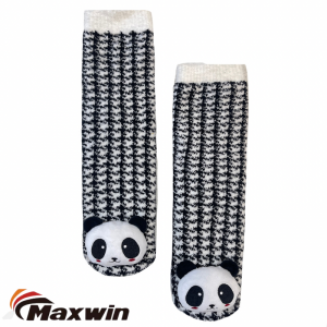 Уютные женские средние носки-тапочки с рисунком панды