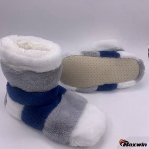 Tsarin Cikin Dadi Mai Launi na Lokacin hunturu Faux Fur Bootie Anti-Slippery Socks
