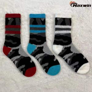 Mens Cozy Winter Socks ane Camouflage Pattern, Double-Layer Home Socks