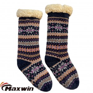 Ladies Winter Super Warm Slipper Socks oo leh Qaabka Barafka