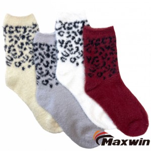 Dame forår/vinter super varme bløde sokker med leopard personlighed jacquard sokker