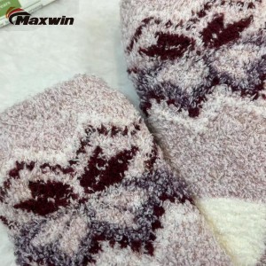 Dámske útulné zimné ponožky so vzorom snehových vločiek, dvojvrstvové domáce ponožky