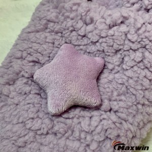 Dames winter schattige paarse sherpa buiten antislip pantoffels met schattige sterren