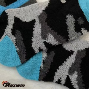 Pánské útulné zimní ponožky s maskovacím vzorem, dvouvrstvé domácí ponožky