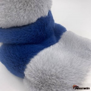 Winter Indoor Colorful Block Faux Fur Bootie Socks Anti-slippery